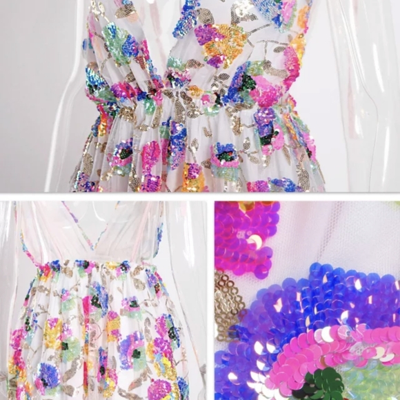 NWT Sexy Sequin Glitter Party Mini Dress S: Small & Medium - Picture 12 of 15